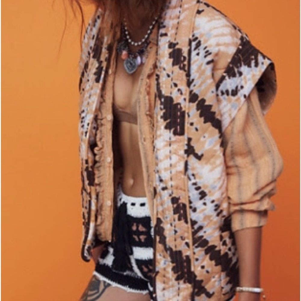 Free People Llani Rare Tie Dyed Quilted Vest Medium